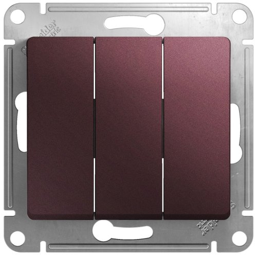 Выключатель без рамки Systeme Electric Glossa 3-кл. баклажан картинка